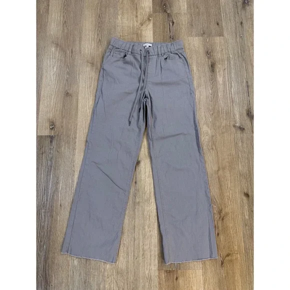 Sincerely Jules Womens Grey Wide Leg Drawstring Pants Raw Hem Size S J22937C93 - Picture 1 of 10